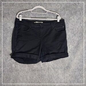 Torrid Shorts 12 First At Fit Denim Cuffed Black Wash Stretch Midi Casual